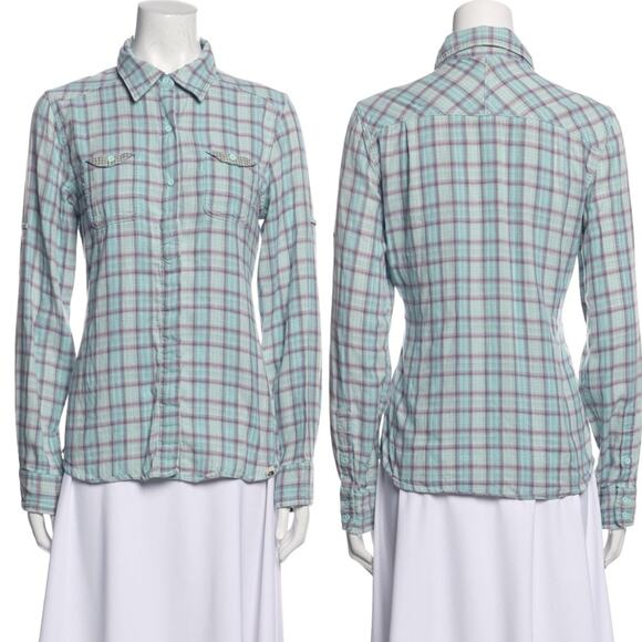 THE NORTH FACE Plaid Print Long Sleeve Button Up Top Shirt SIZE S - Picture 1 of 6